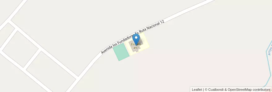 Mapa de ubicacion de Escuela 497 en アルゼンチン, ミシオネス州, Departamento San Ignacio, Municipio De Jardín América.