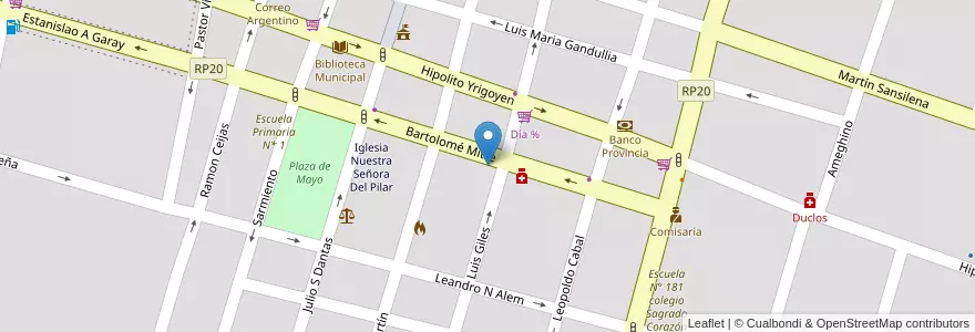 Mapa de ubicacion de Escuela 501 PAOLA GALVAN en Argentinien, Provinz Buenos Aires, Partido De General Paz, Ranchos.