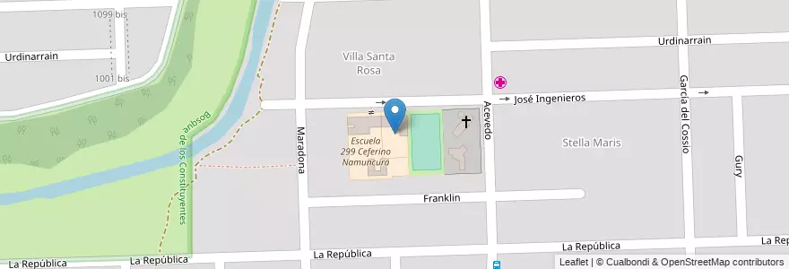 Mapa de ubicacion de Escuela 519 Doctora Alicia Moreau de Justo en الأرجنتين, سانتا في, Departamento Rosario, Municipio De Rosario, روساريو.