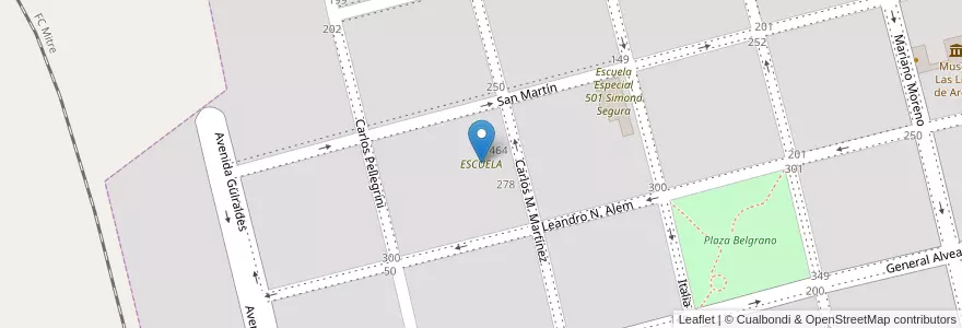 Mapa de ubicacion de ESCUELA en Arjantin, Buenos Aires, Partido De San Antonio De Areco, San Antonio De Areco.