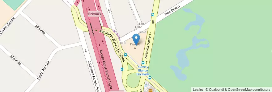 Mapa de ubicacion de Escuela 6 en Argentine, Province De Buenos Aires, Partido De San Isidro, Boulogne Sur Mer.