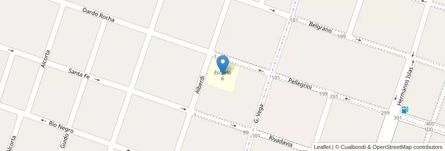 Mapa de ubicacion de Escuela 6 en Argentinië, Buenos Aires, Partido De Bragado, Cuartel Chacras De Bragado.