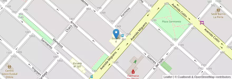 Mapa de ubicacion de Escuela 6 en Arjantin, Buenos Aires, Partido De Ayacucho, Ayacucho.