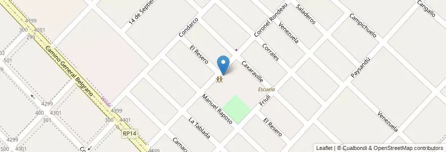 Mapa de ubicacion de Escuela en Arjantin, Buenos Aires, Partido De Avellaneda, Wilde.