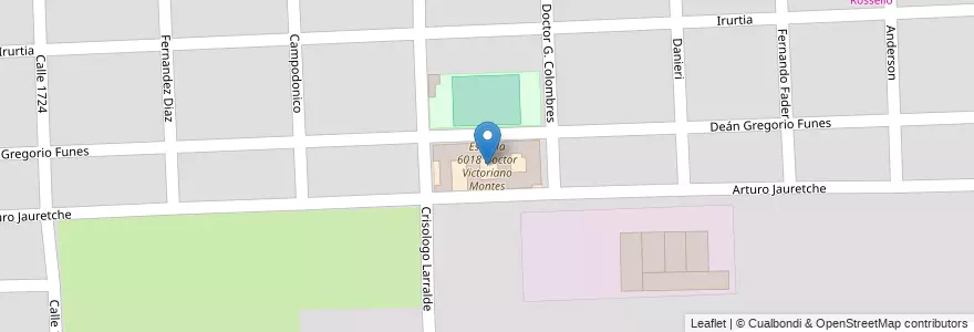 Mapa de ubicacion de Escuela 6018 Doctor Victoriano Montes en 阿根廷, Santa Fe, Departamento Rosario, Municipio De Rosario, 罗萨里奥.