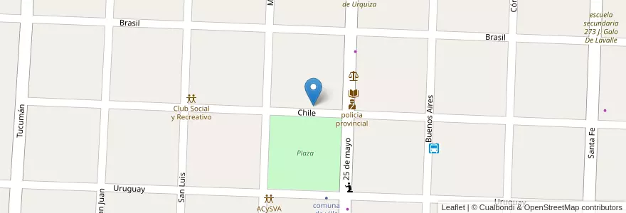 Mapa de ubicacion de escuela 6096 Domingo F. Sarmiento en Argentinien, Santa Fe, Departamento General Obligado, Municipio De Villa Ana.