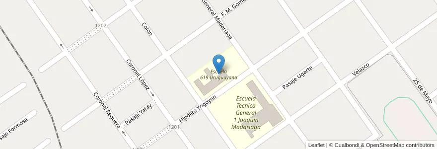 Mapa de ubicacion de Escuela 619 Uruguayana en Argentine, Corrientes, Departamento Paso De Los Libres, Municipio De Paso De Los Libres.