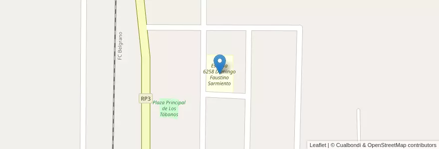 Mapa de ubicacion de Escuela 6258 Domingo Faustino Sarmiento en Arjantin, Santa Fe, Departamento Vera, Municipio De Golondrina.