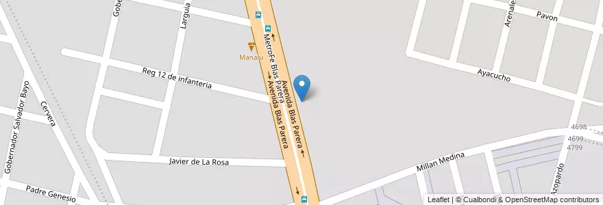 Mapa de ubicacion de Escuela 633 Centenario de Bolivia en Argentinien, Santa Fe, Departamento La Capital, Santa Fe Capital, Santa Fe.