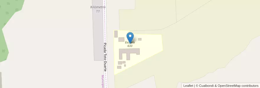 Mapa de ubicacion de Escuela 633 en Argentine, Misiones, Departamento Oberá, Municipio De Campo Ramón.