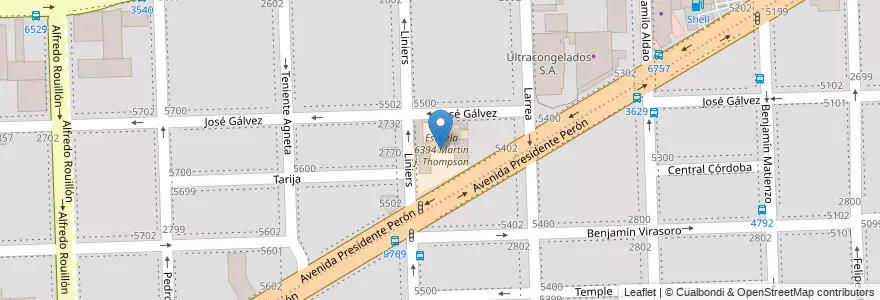 Mapa de ubicacion de Escuela 6394 Martín J. Thompson en الأرجنتين, سانتا في, Departamento Rosario, Municipio De Rosario, روساريو.