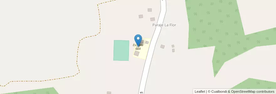 Mapa de ubicacion de Escuela 664 en Аргентина, Misiones, Departamento Guaraní, Municipio De El Soberbio.