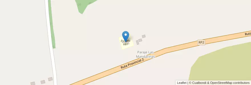 Mapa de ubicacion de Escuela 681 en Arjantin, Misiones, Departamento San Javier, Municipio De Itacaruaré.