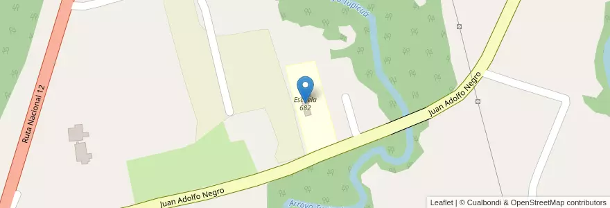 Mapa de ubicacion de Escuela 682 en الأرجنتين, Misiones, Departamento Iguazú, Municipio De Wanda.