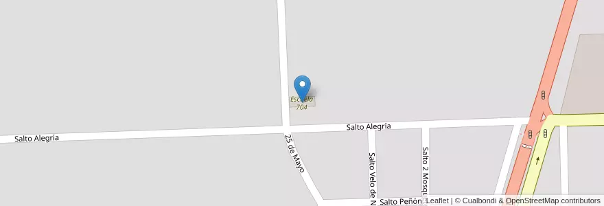 Mapa de ubicacion de Escuela 704 en آرژانتین, Misiones, Departamento Eldorado, Municipio De Eldorado, Eldorado.