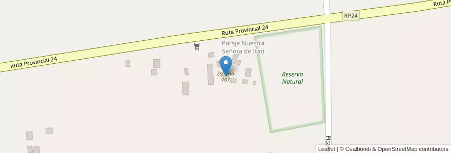 Mapa de ubicacion de Escuela 707 en アルゼンチン, ミシオネス州, Departamento General Manuel Belgrano, Municipio De Comandante Andresito.