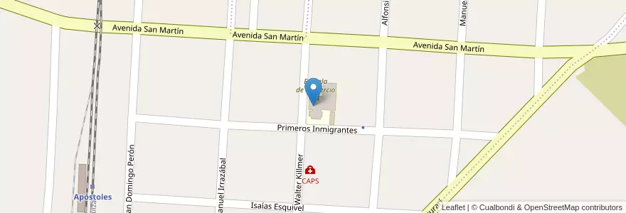 Mapa de ubicacion de Escuela 71 en アルゼンチン, ミシオネス州, Departamento Apóstoles, Municipio De Apóstoles.