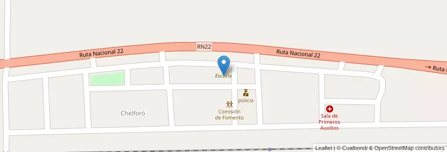 Mapa de ubicacion de Escuela en 阿根廷, 内格罗河省, Departamento Avellaneda.