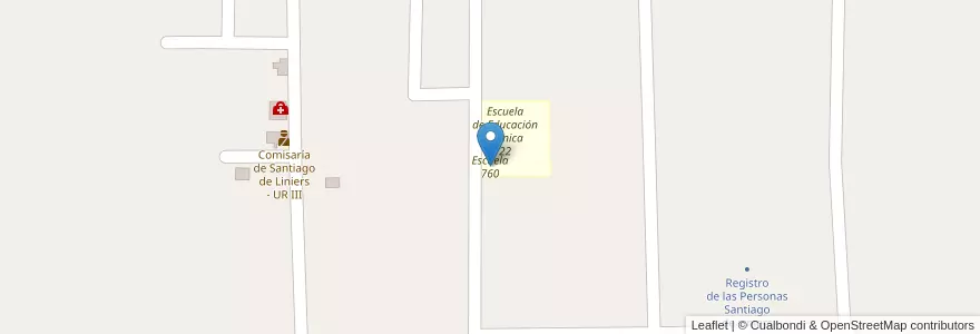 Mapa de ubicacion de Escuela 760 en Argentinien, Misiones, Departamento Eldorado, Municipio De Santiago De Liniers.