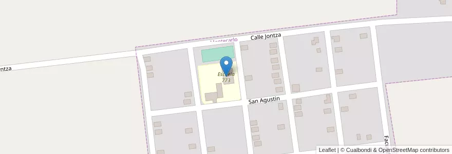 Mapa de ubicacion de Escuela 773 en Argentinien, Misiones, Departamento Montecarlo, Municipio De Montecarlo, Montecarlo.