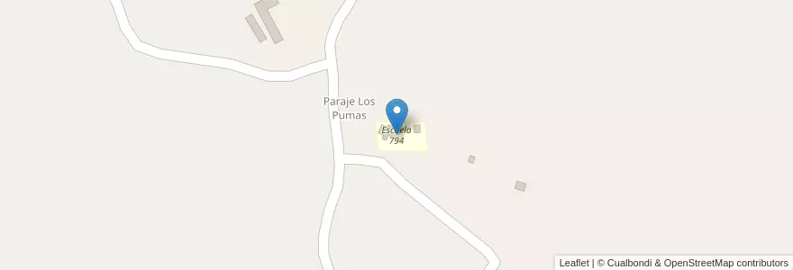 Mapa de ubicacion de Escuela 794 en Аргентина, Misiones, Departamento Cainguás, Municipio De Aristóbulo Del Valle.