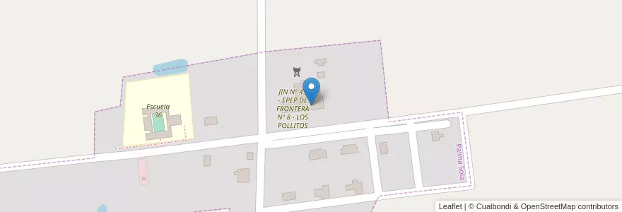Mapa de ubicacion de Escuela 8 Teniente Benjamin Matienzo en アルゼンチン, フォルモサ州, Departamento Pilcomayo, Municipio De Palma Sola, Palma Sola.
