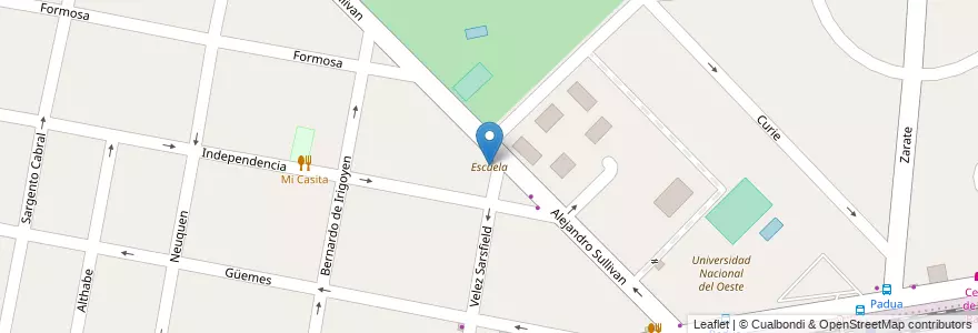 Mapa de ubicacion de Escuela en Argentina, Buenos Aires, Partido De Merlo, San Antonio De Padua.