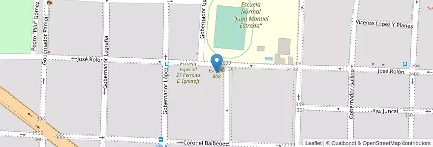 Mapa de ubicacion de Escuela 808 en アルゼンチン, コリエンテス州, Departamento Capital, Corrientes, Corrientes.