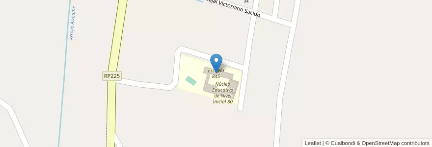 Mapa de ubicacion de Escuela 845 en 阿根廷, Misiones, Departamento Leandro N. Alem, Municipio De Leandro N. Alem.