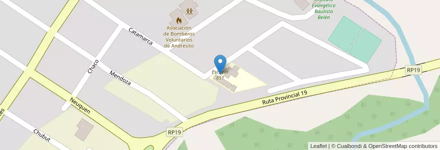 Mapa de ubicacion de Escuela 851 en Arjantin, Misiones, Departamento General Manuel Belgrano, Municipio De Comandante Andresito, Comandante Andresito.