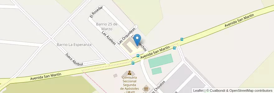Mapa de ubicacion de Escuela 853 en アルゼンチン, ミシオネス州, Departamento Apóstoles, Municipio De Apóstoles.