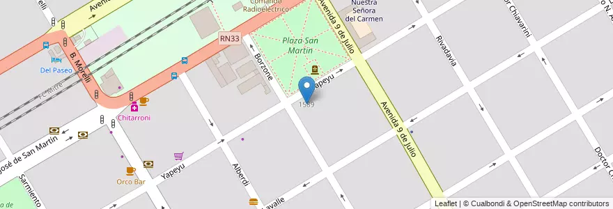 Mapa de ubicacion de Escuela 856 Doctor José Roque Pérez en Argentinien, Santa Fe, Departamento Rosario, Municipio De Pérez, Pérez.