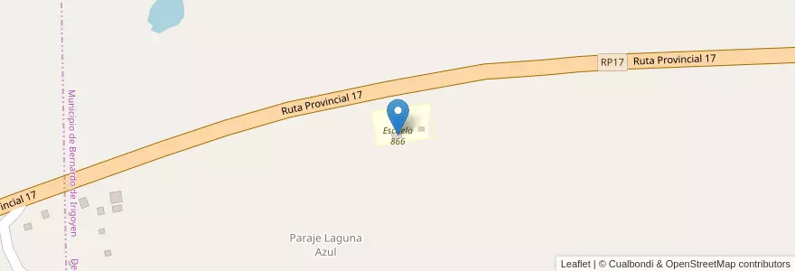 Mapa de ubicacion de Escuela 866 en Arjantin, Misiones, Departamento General Manuel Belgrano, Municipio De Bernardo De Irigoyen.
