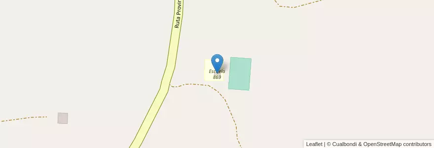 Mapa de ubicacion de Escuela 869 en Arjantin, Misiones, Departamento San Pedro, Municipio De Pozo Azul.