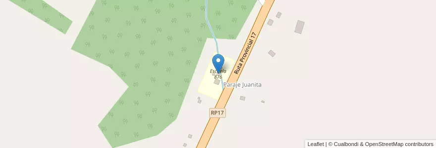 Mapa de ubicacion de Escuela 876 en アルゼンチン, ミシオネス州, Departamento San Pedro, Municipio De Pozo Azul.