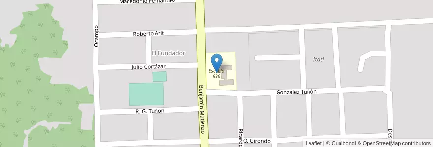 Mapa de ubicacion de Escuela 896 en アルゼンチン, ミシオネス州, Departamento Eldorado, Municipio De Eldorado, Eldorado.