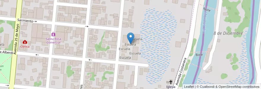 Mapa de ubicacion de Escuela en Argentinië, Formosa, Departamento Pilcomayo, Municipio De Clorinda, Clorinda.