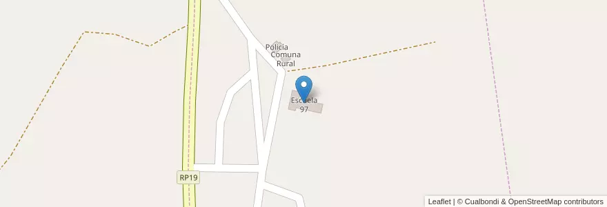 Mapa de ubicacion de Escuela 97 en Arjantin, Şili, Chubut, Departamento Tehuelches, Doctor Atilio Oscar Viglione.