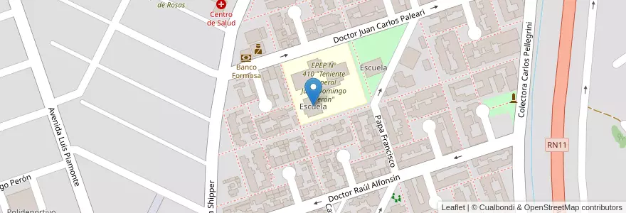 Mapa de ubicacion de Escuela en Argentinië, Formosa, Departamento Pilcomayo, Municipio De Clorinda, Clorinda.