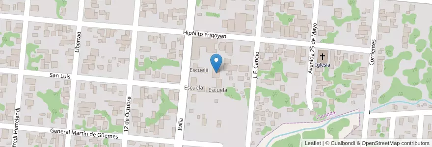 Mapa de ubicacion de Escuela en Аргентина, Формоса, Departamento Pilcomayo, Municipio De Clorinda, Clorinda.