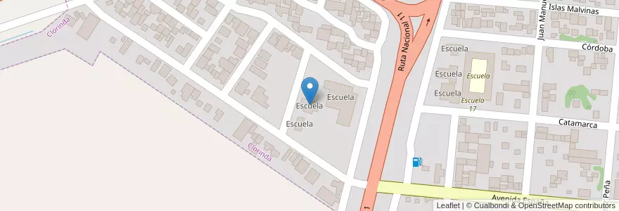 Mapa de ubicacion de Escuela en الأرجنتين, Formosa, Departamento Pilcomayo, Clorinda.