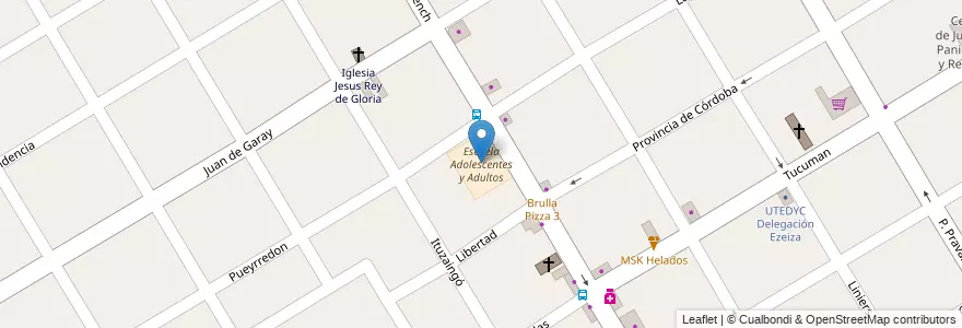 Mapa de ubicacion de Escuela Adolescentes y Adultos en آرژانتین, استان بوئنوس آیرس, Partido De Ezeiza, Ezeiza.