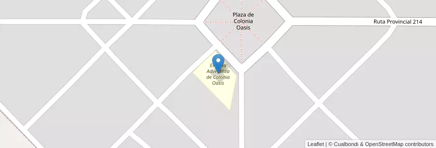 Mapa de ubicacion de Escuela Adventista de Colonia Oasis en アルゼンチン, ミシオネス州, Departamento San Ignacio, Municipio De Jardín América, Colonia Oasis.