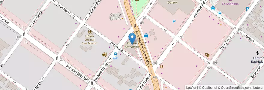 Mapa de ubicacion de Escuela Adventista en الأرجنتين, محافظة سانتا كروز, تشيلي, Mercado De La Ciudad, Deseado, Caleta Olivia.