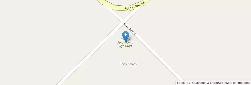 Mapa de ubicacion de Escuela Agro-técnica Bryn Gwyn en Argentinië, Chubut, Departamento Gaiman, Gaiman.
