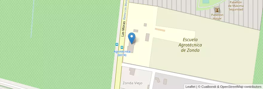 Mapa de ubicacion de Escuela Agrotécnica de Zonda en Arjantin, San Juan, Şili, Zonda.