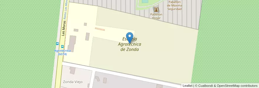Mapa de ubicacion de Escuela Agrotécnica de Zonda en Argentinien, San Juan, Chile, Zonda.