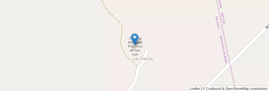 Mapa de ubicacion de Escuela Albergue Provincia de San Luis en Аргентина, Сан-Хуан, 25 De Mayo.