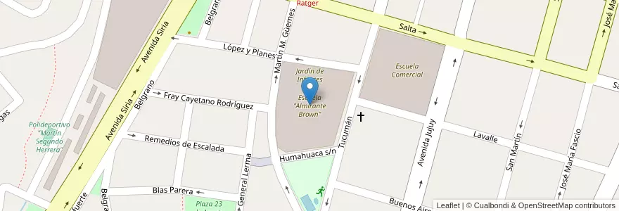 Mapa de ubicacion de Escuela "Almirante Brown" en 阿根廷, Jujuy, Departamento San Pedro, Municipio De San Pedro De Jujuy.