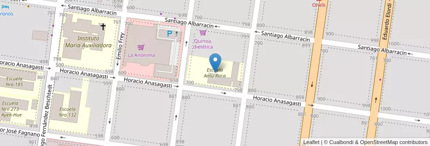 Mapa de ubicacion de Escuela Antu Ruca en Argentinië, Chili, Río Negro, Departamento Bariloche, Municipio De San Carlos De Bariloche, San Carlos De Bariloche.